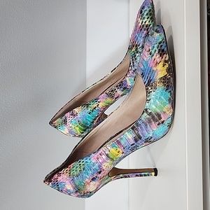 Multi color Vince Camuto snakeskin pumps